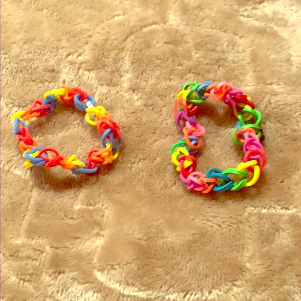 Rubber band bracelets.